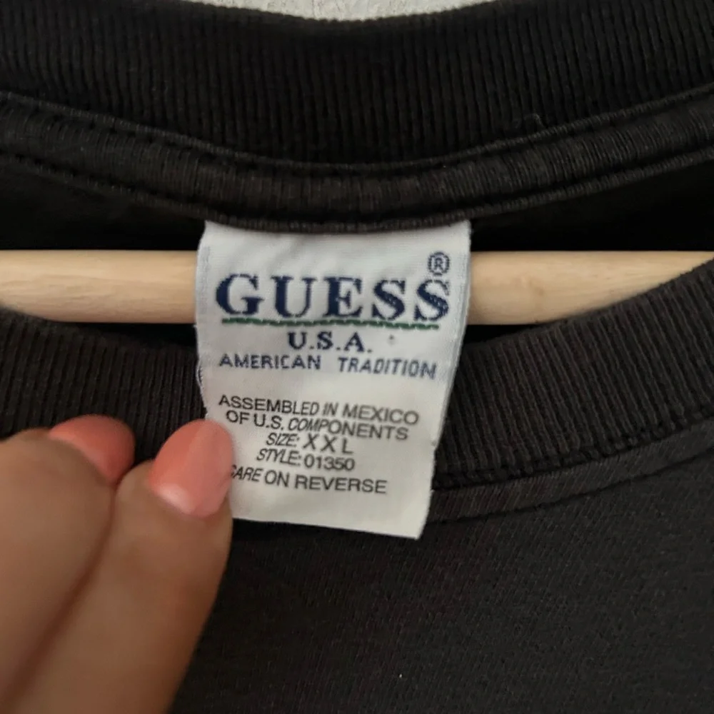 Vintage 90s Guess San Francisco XXL Cotton Black Graphic Tee for Men Shirt - Picture 2 of 4